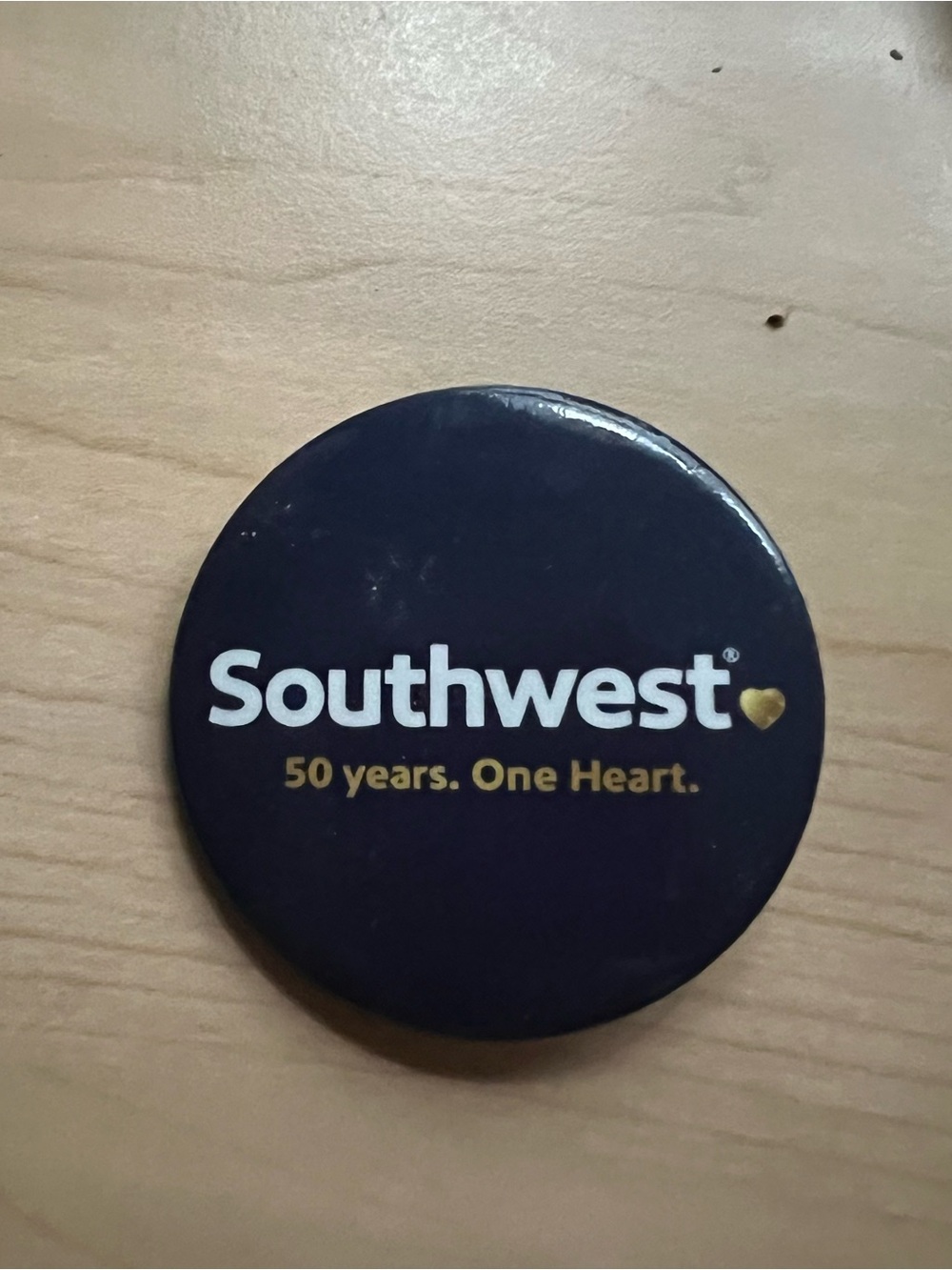 Southwest 50 Years One Heart Navy Promotional Pin
